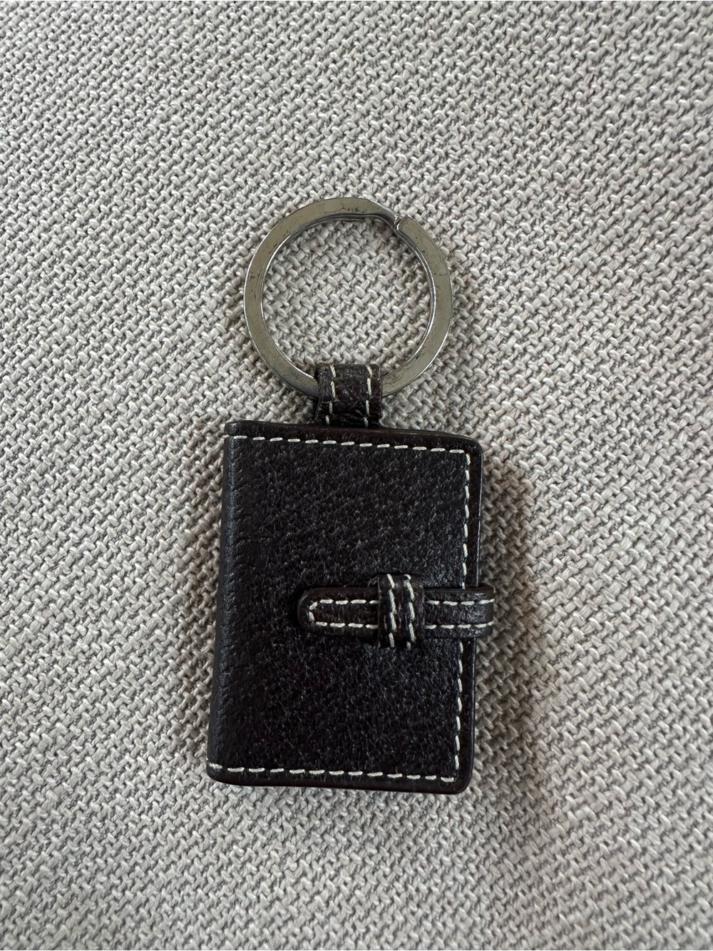 Dark Brown Coach Leather Mini Picture frame Keychain